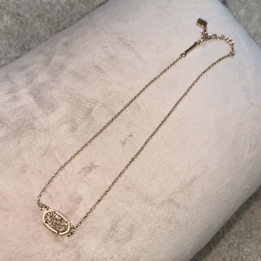Kendra Scott Elisa Rose Gold Drusy Necklace new!